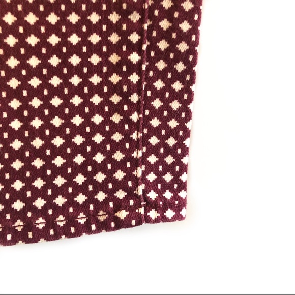 J. Crew Stretch Skinny Geometric Print Jeans Wine - Picture 6 of 8